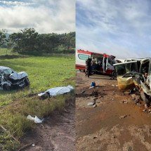 Acidente entre carro e van deixa três mortos em Minas - CBMMG/Divulgação
