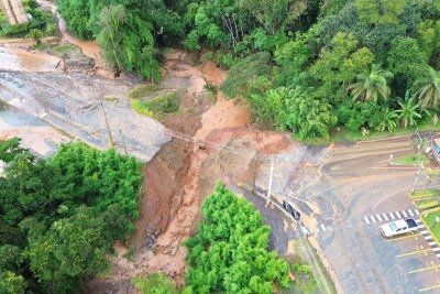 Aérea do complexo minerário de Viga, onde houve um dos transbordamentos em 25 de janeiro -  (crédito: Reprodução/Prefeitura de Congonhas)