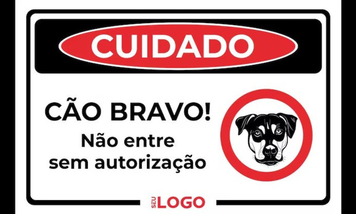 Placas como &amp;#39;Cuidado, c&atilde;o bravo&amp;#39; atuam como dissuas&atilde;o psicol&oacute;gica, conforme discutido no artigo sobre seguran&ccedil;a residencial. -  (crédito: FreePik)
