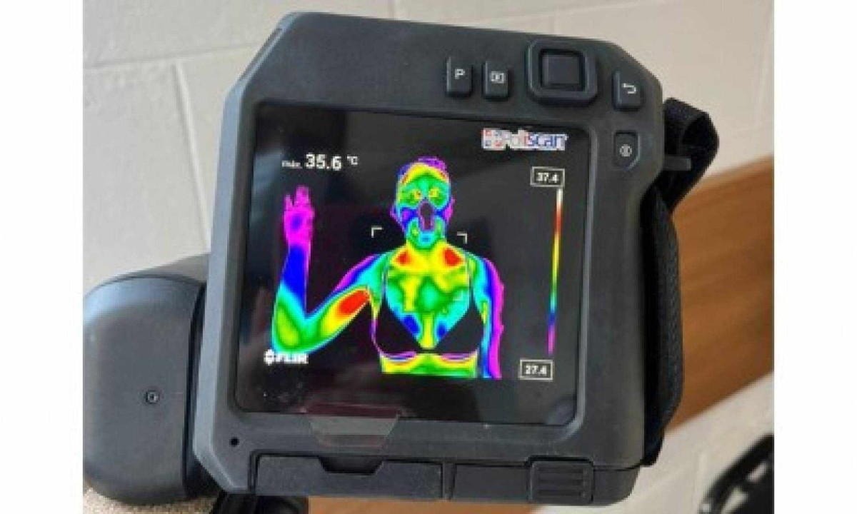 Uma câmera de termografia infravermelha foi usada para captar o aumento de temperatura na região supraclavicular, indicando maior atividade do BAT - (crédito: Laura Ramos Gonçalves Gomes/FCA-Unicamp)