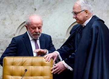 O presidente Lula e o presidente do STF, ministro Édson Fachin discursaram na abertura do ano no Judiciário -  (crédito: Sergio Lima/AFP)