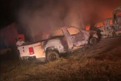 Homem ateou fogo em carros estacionados em Várzea da Palma -  (crédito: Policia Militar/divulgação)