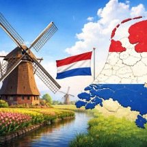 Moinhos da Holanda: engenhos que moldam a paisagem e a história do país - imagem gerada por i.a 