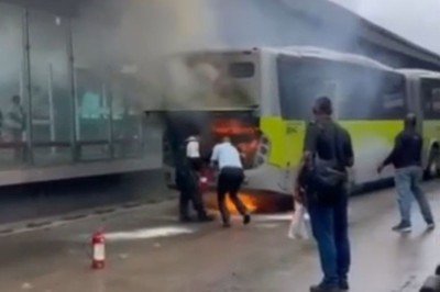 Até o momento não há informações sobre o que teria provocado as chamas, que foram controladas com ajuda de um caminhão pipa -  (crédito: TV Alterosa / Reprodução)