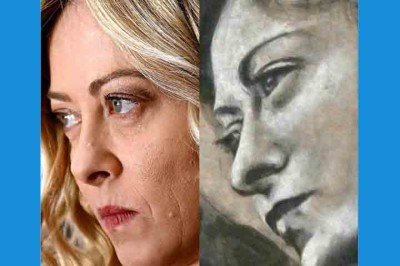 <p><span style='font-weight: 400;'>Um afresco restaurado em uma igreja de Roma provocou grande repercussão na Itália pela semelhança entre o rosto de um anjo retratado na obra e o da atual primeira-ministra do país, Giorgia Meloni. </span></p>
 -  (crédito: Reprodução do Instagram @folhadespaulo)