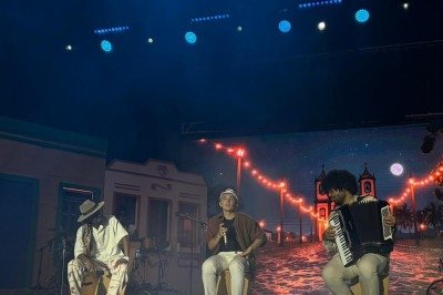 Debaixo de chuva, Jota.p&ecirc;, Jo&atilde;o Gomes e Mestrinho trouxeram pela primeira vez o projeto Dominguinho a BH
 -  (crédito: Gabriela Matina/EM/D.A Press)