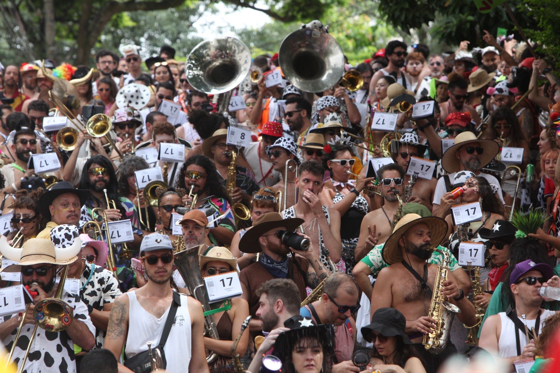Bloco Mama na Vaca nas ruas do Bairro Santo Ant&ocirc;nio, em BH
      -Ed&eacute;sio Ferreira/EM/D.A Press
