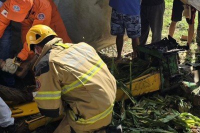 Homem teve a perna parcialmente amputada -  (crédito: CBMMG)
