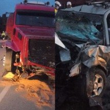 MG: casal morre em acidente entre carro e carreta na BR-116 - Reprodução/CBMMG