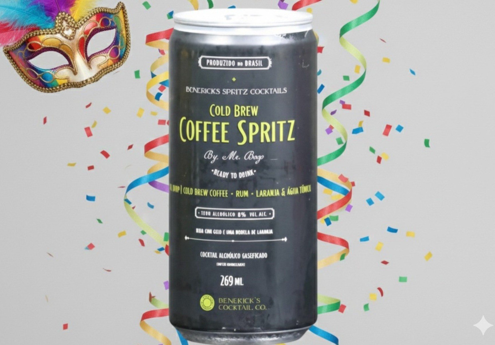 Uma op&ccedil;&atilde;o diferenciada &eacute; o Coffee Spritz (Benerick's), que une caf&eacute; cold brew, rum, laranja e &aacute;gua t&ocirc;nica-Arte de IA com foto de Marcos Vieira/EM/D.A Press