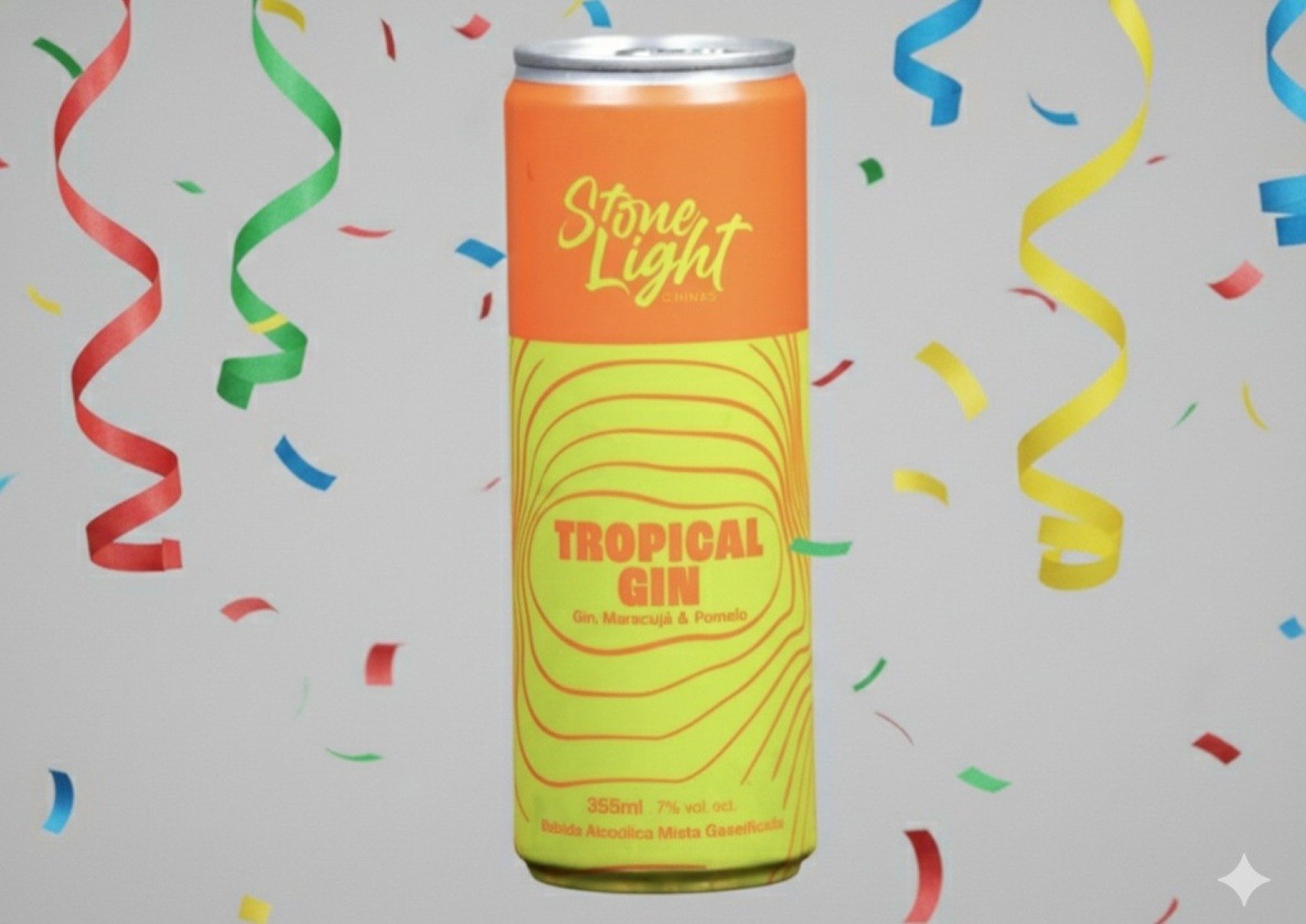 O Tropical Gin da Stone Light mescla maracuj&aacute;, pomelo e gim -Arte de IA com foto de Marcos Vieira/EM/D.A Press