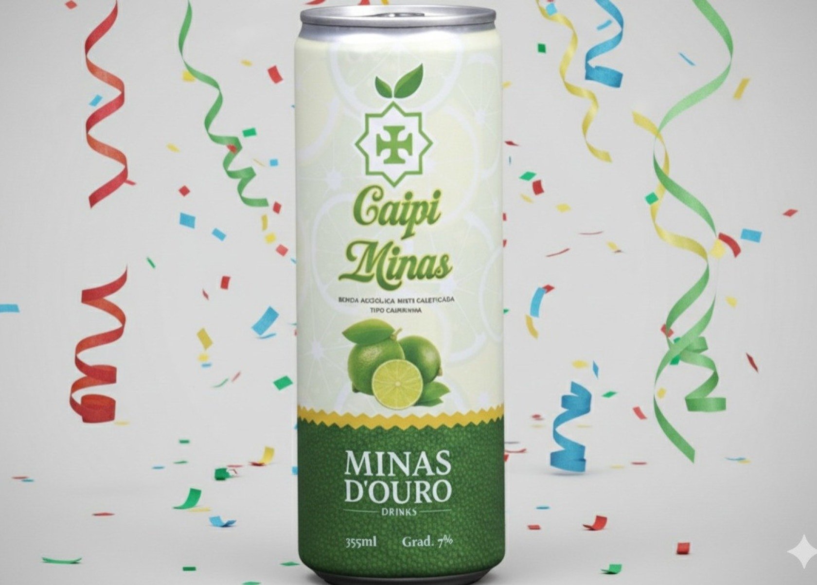 A Caipi Minas (Minas D'Ouro Drinks) &eacute; uma vers&atilde;o enlatada da cl&aacute;ssica caipirinha -Arte de IA com foto de Marcos Vieira/EM/D.A Press