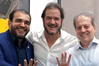 Da esquerda para a direita: Marcelo Freitas, Antonio Rueda e Rodrigo de Castro -  (crédito: Divulgação/União Brasil)