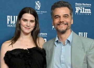  Atriz norueguesa Inga Ibsdotter Lilleaas e o brasileiro Wagner Moura -  (crédito:  @rob_latour / @shutterstock / redes sociais / reprodução)
