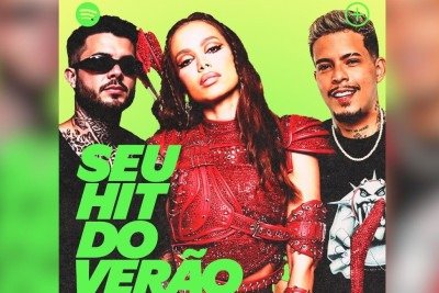 Anitta, Felipe Amorim e HITMAKER em arte de "Seu Hit do Ver&atilde;o", faixa "GOSTOSIN", eleita a mais popular do Spotify. -  (crédito: Divulga&ccedil;&atilde;o / Spotify)