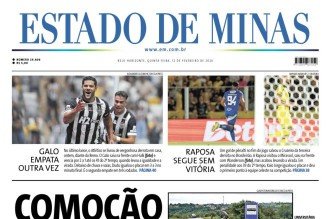 CONFIRA A CAPA DO ESTADO DE MINAS DO DIA 12/02/2026