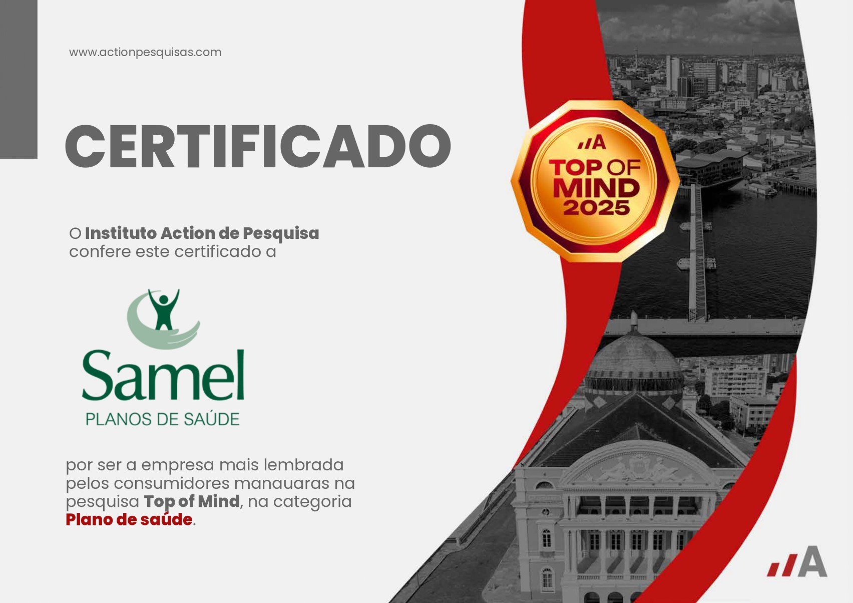 Grupo Samel é Top of Mind 2025 em duas categorias - DINO