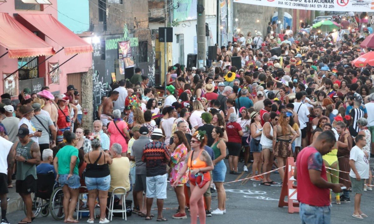 Bloco reuniu foliões no bairro Paraíso-Marcos Vieira/EM/D.A Press