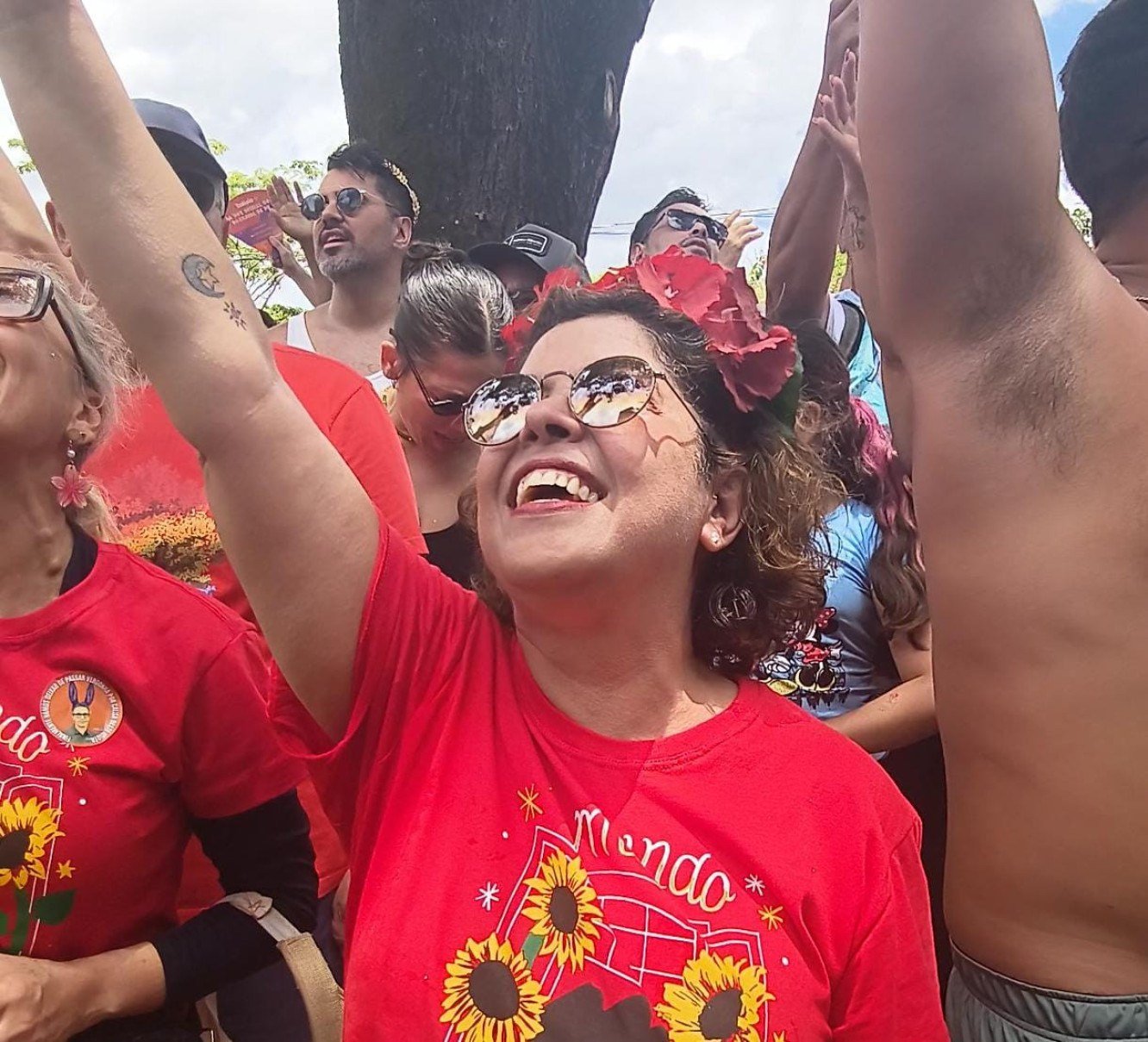 A bancária Rita Alacoque todo ano acompanha o bloco, mas agora a emoção é diferente, pela saudade que sente do ídolo