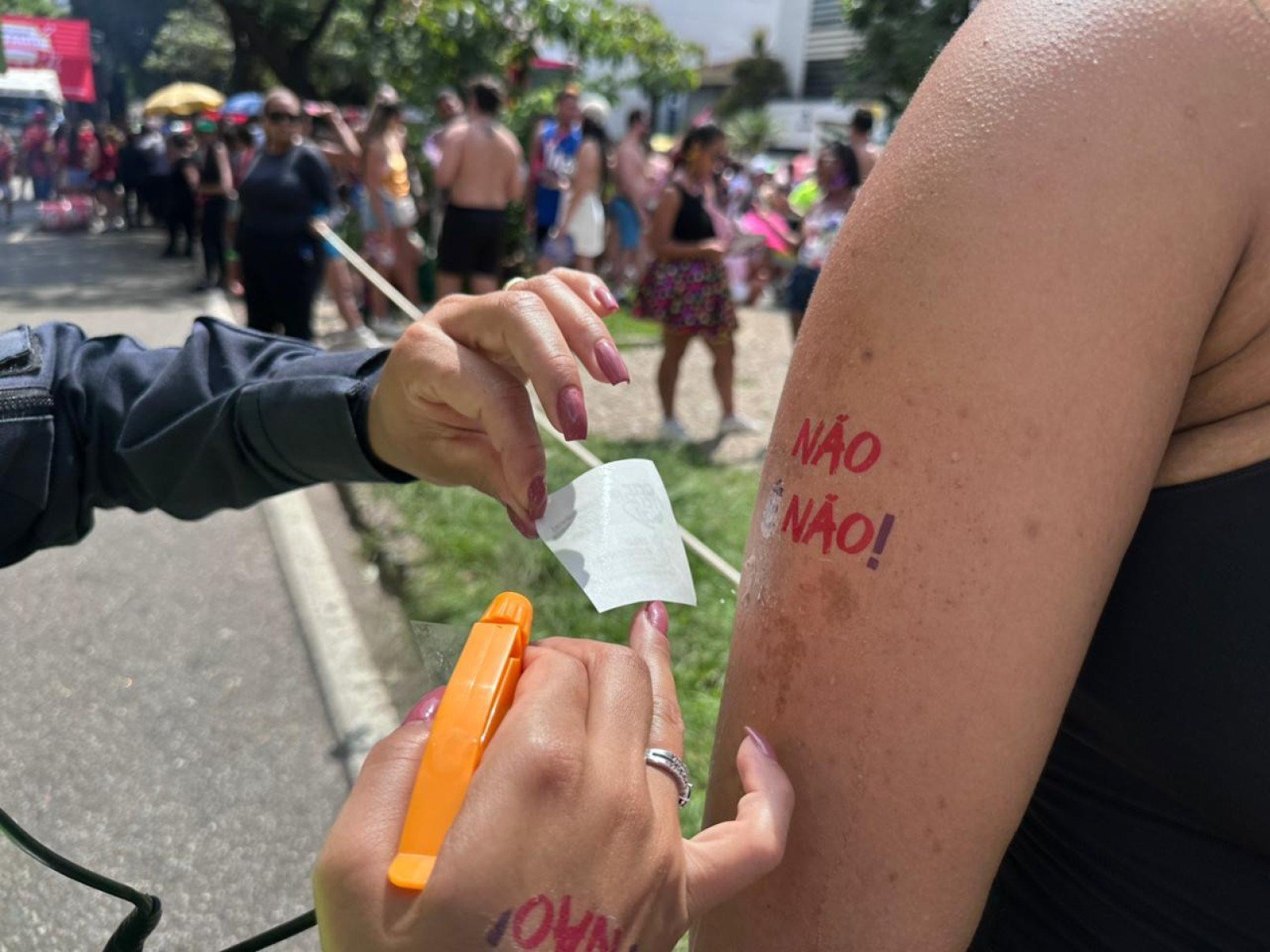 O Grupamento de Prevenção à Violência contra as Mulheres realizou campanha de conscientização contra o assédio-Quéren Hapuque/EM/D.A. Press