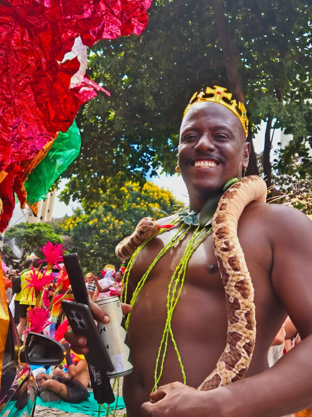 Diferentes tipos de fantasias foram vistas neste cortejo 
