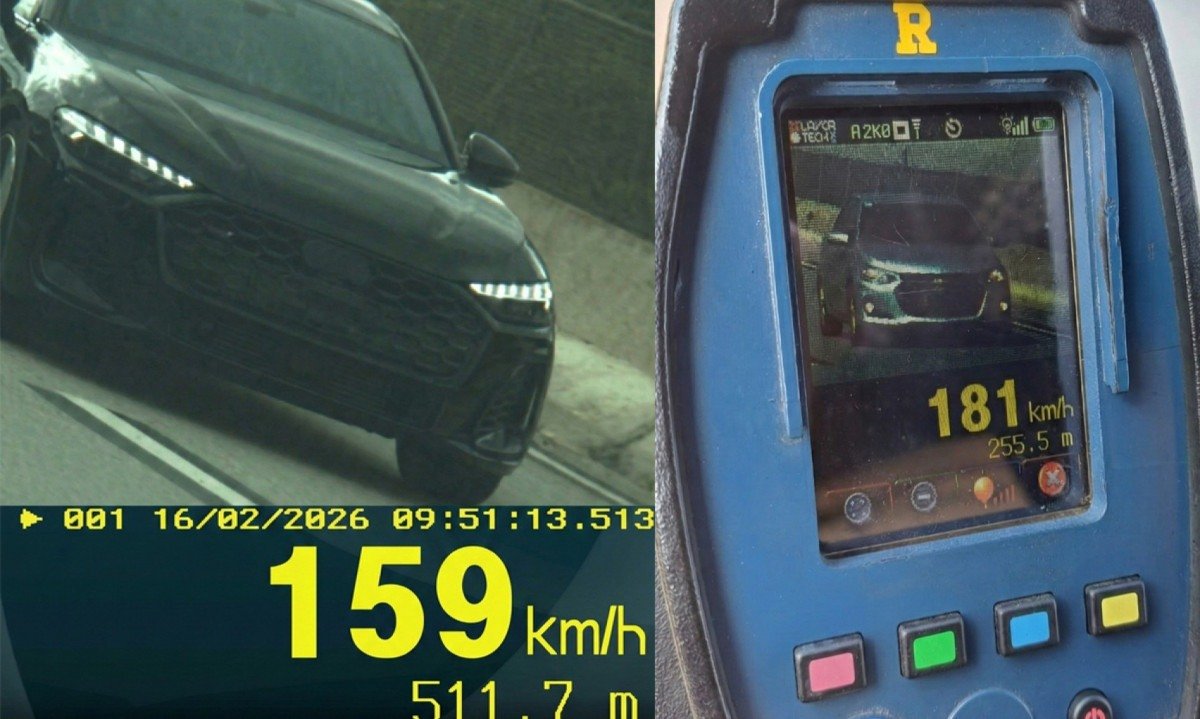 Radares da Pol&iacute;cia Rodovi&aacute;ria Federal (PRF) em Minas Gerais flagram imprud&ecirc;ncia em todas as rodovias no carnaval: quase 8 mil registros de alta velocidade -  (crédito: PRF/Montagem)