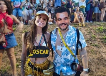 Mariana Duarte e André Flaviano na torcida pelo filme 'O agente secreto' no Oscar -  (crédito: Izabela Caixeta/EM/D.A. Press)