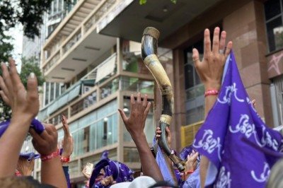 Berrante é destaque no desfile do Bloco Funk You nesta terça-feira de carnaval (17/2) em BH -  (crédito: Quéren Hapuque/EM/D.A Press )