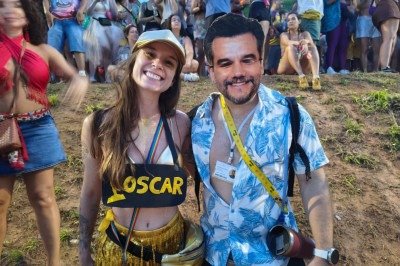Mariana Duarte e André Flaviano na torcida pelo filme 'O agente secreto' no Oscar -  (crédito: Izabela Caixeta/EM/D.A. Press)