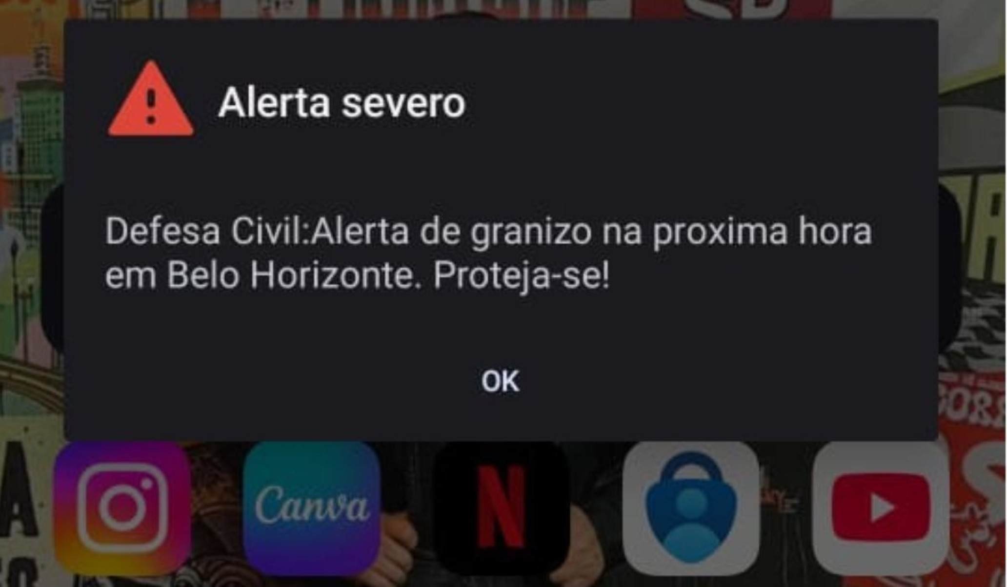Alerta recebido pela popula&ccedil;&atilde;o na tarde desta quarta-feira (18/2)