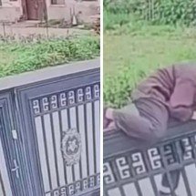 Idosa de 92 anos escala portão para fugir de casa de repouso  - Redes sociais