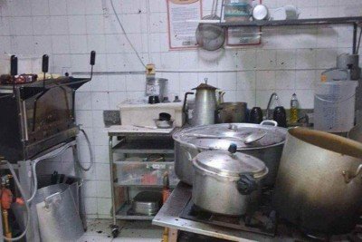 Equipamento apresentou problema na libera&ccedil;&atilde;o do vapor de &aacute;gua em uma escola e deixou duas funcion&aacute;rias feridas -  (crédito: CBMMG / Reprodu&ccedil;&atilde;o )