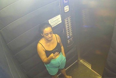 Câmera do elevador mostra Daiane Alves descendo ao subsolo do prédio; não há registros dela saindo do prédio  -  (crédito: Reprodução)