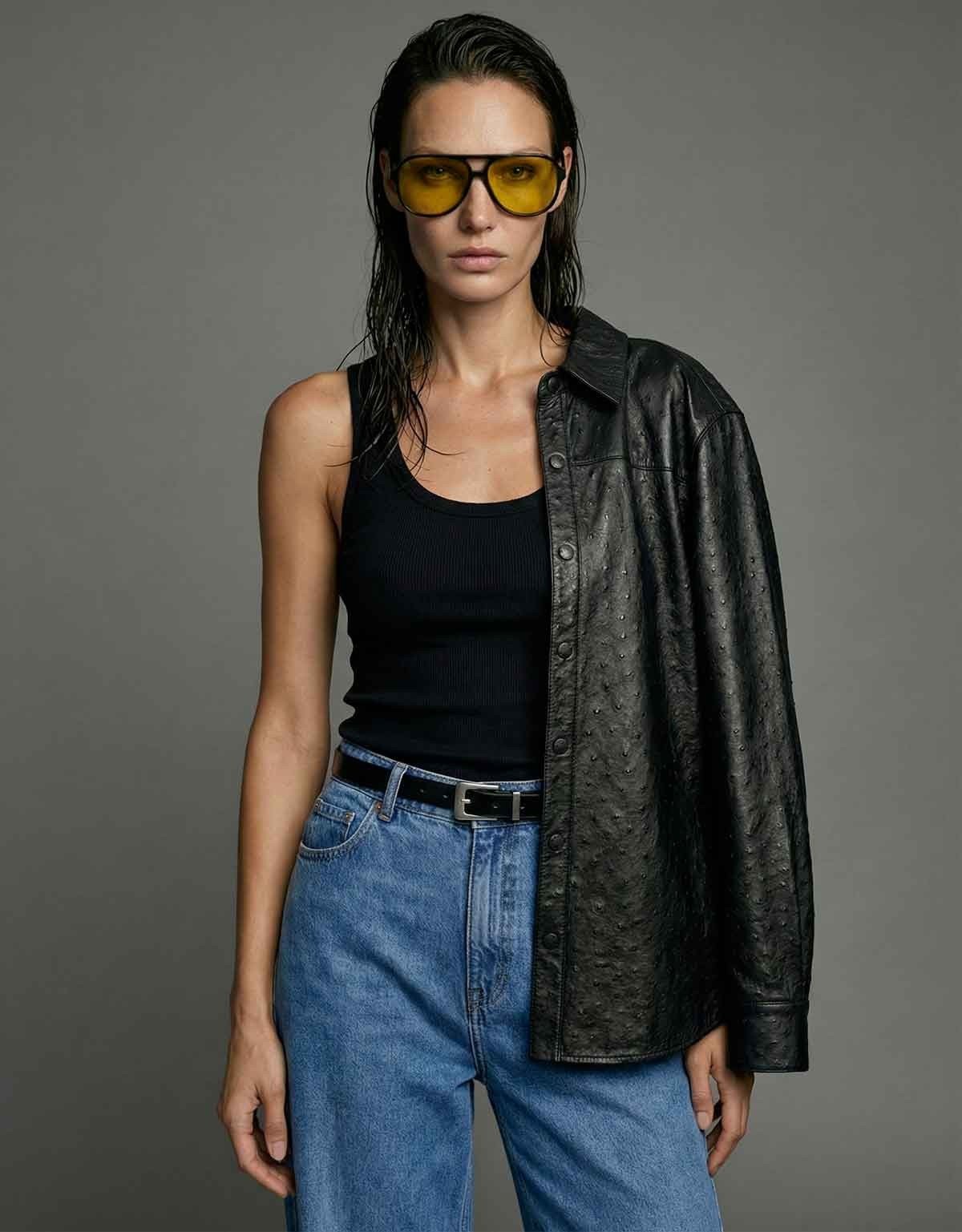 Textura que simula o couro de avestruz