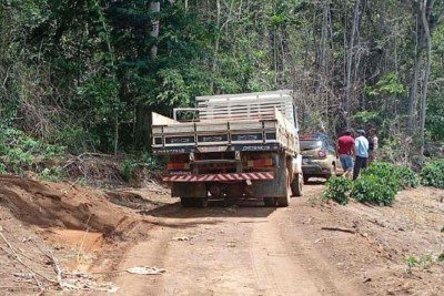 Caminhão foi interceptado quando estava numa estrada vicinal de Santa Margarida -  (crédito: PMMG)