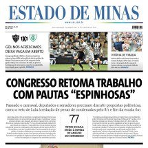 Confira a capa do Estado de Minas do dia 23/02/2026 -  Capa do Estado de Minas