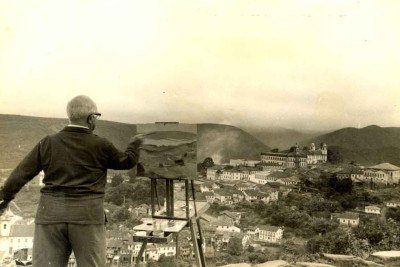 Em 1944, Guignard chegou a BH, a convite de JK, para organizar e dirigir o curso livre de desenho e pintura, que teve lugar no Parque Municipal -  (crédito:  Luiz Alfredo/O Cruzeiro/Arquivo EM)