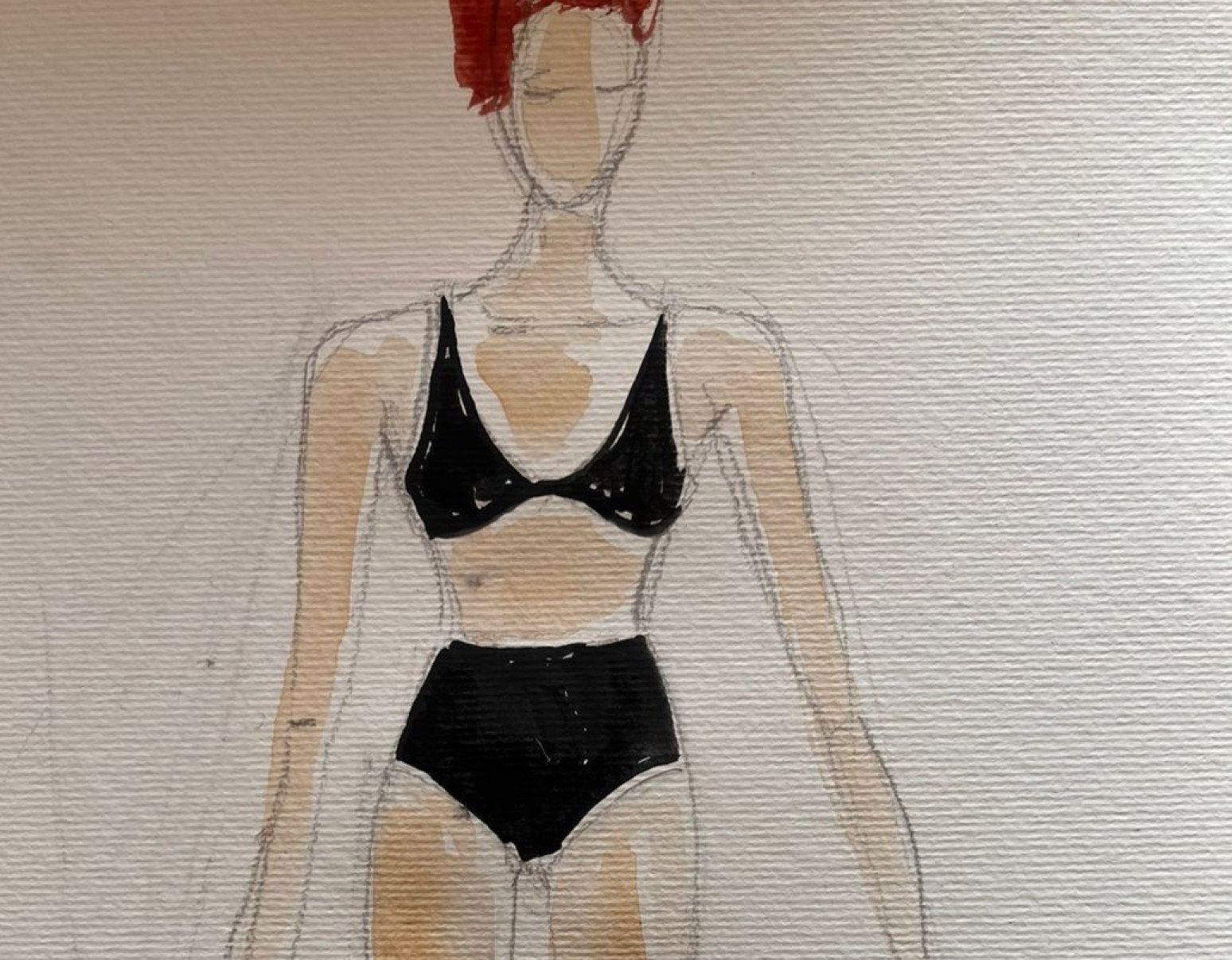 Croqui mostra soutien e cal&ccedil;a pretos, figurinos de Revoluci&oacute;n diamantina, novo espet&aacute;culo do Grupo Corpo 