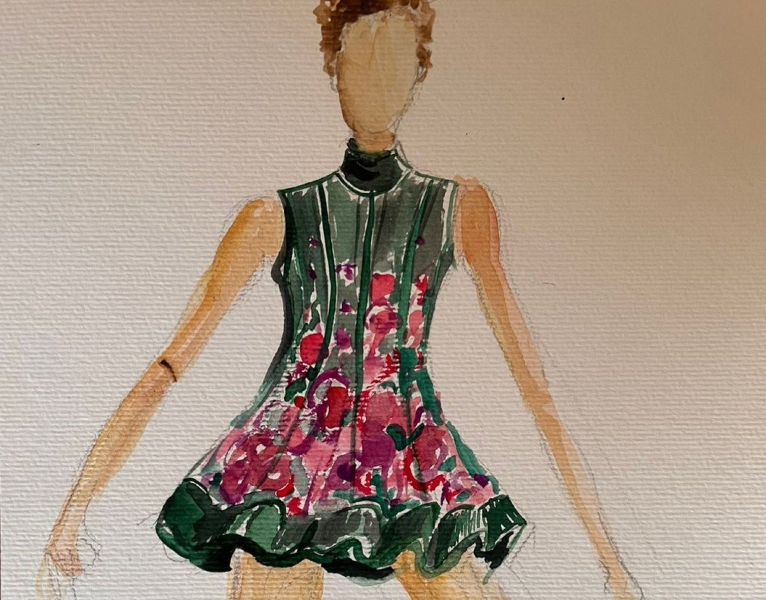 Figurino das bailarinas de Revoluci&oacute;n diamantina', nova parceria do Grupo Corpo com a Filarm&ocirc;nica de Los Angeles, tem tons em verde-escuro de rosa