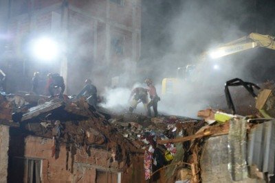 No Bairro Parque Burnier, 12 im&oacute;veis desabaram  -  (crédito: T&uacute;lio Santos/EM/D.A.Press)