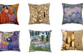 A by Kamy fez uma coleção de almofadas que transforma uma curadoria de obras consagradas da história da arte -  (crédito: Divulgação)
