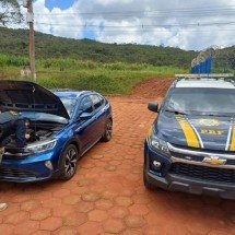 Carro roubado e com placas clonadas é recuperado na BR-040 - PRF/Divulga&ccedil;&atilde;o