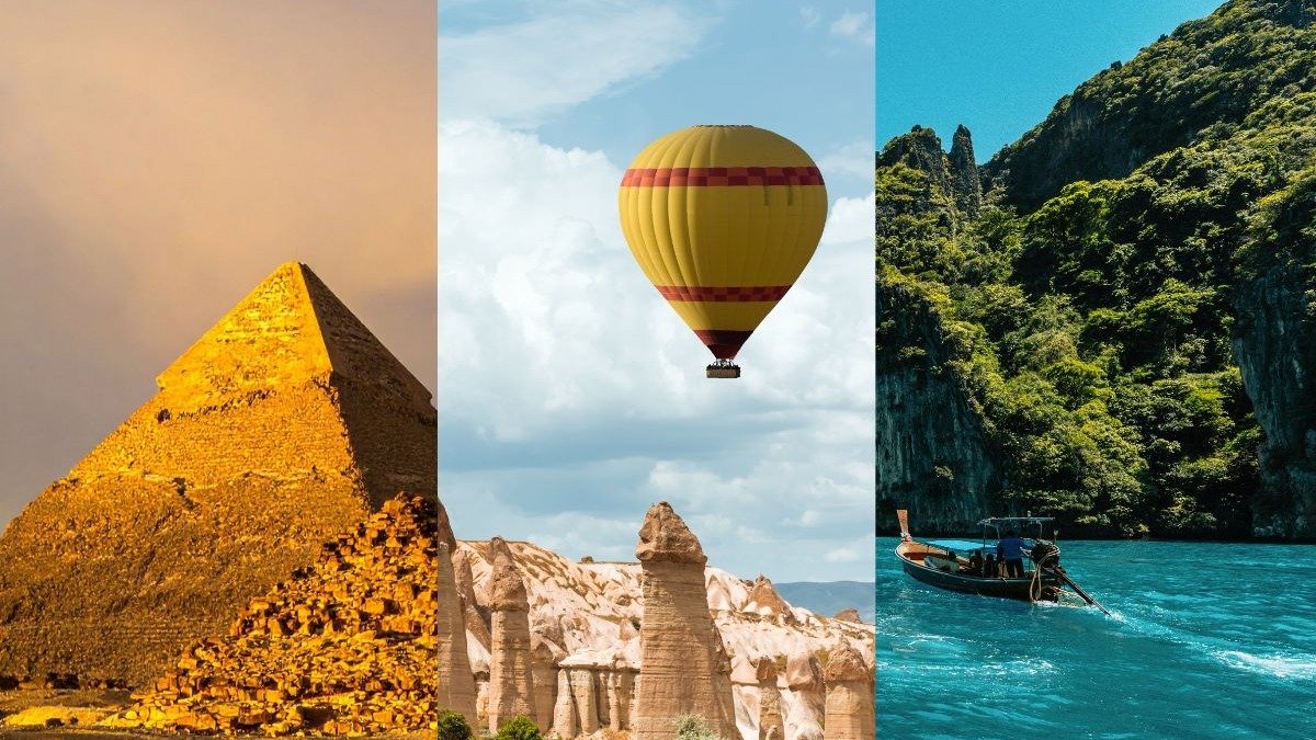 Com a for&ccedil;a do real, destinos como Egito, Turquia e Tail&acirc;ndia se tornam op&ccedil;&otilde;es atrativas para viajantes brasileiros em busca de aventura. -  (crédito: TrueCreatives / kotangens de Getty Images Pro / Siarhei Nester de Pexels)