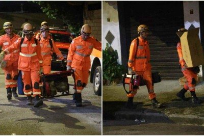 Ao todo, as equipes do CBMMG trabalham em três frentes de buscas -  (crédito: Marcos Vieira/EM/DA. Press)