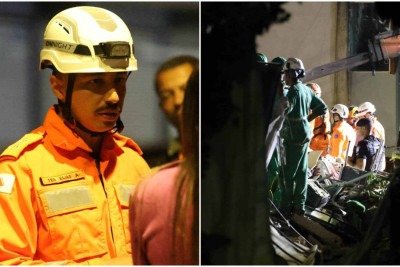 Tenente Elias Cristovam cinfirmou à imprensa que mais um corpo foi localizado no fim da noite desta quinta-feira (5/3) -  (crédito: Marcos Vieira/EM/DA. Press)