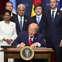 Com presidentes latinos, Trump anuncia coalizão para erradicar cartéis - Saul Loeb/AFP