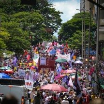 Manifestação do 8 de março cobra orçamento e Secretaria Municipal da Mulher - Leandro Couri/EM/D.A.Press