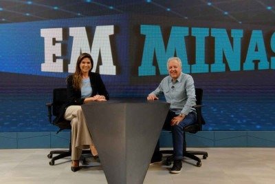 Emanuel Carneiro conversou sobre sua paix&atilde;o pelo futebol e o rec&eacute;m-lan&ccedil;ado livro 'No ar' com Carolina Saraiva, no programa 'EM Minas' -  (crédito: T&uacute;lio Santos/EM/D.A Press)