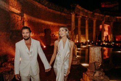 Noivado de Daniel Vorcaro, na Vila Adriana, em Roma -  (crédito: Reprodução)