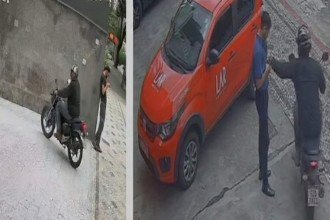 O assaltante age com calma  -  (crédito: Reprodução/Redes Sociais )